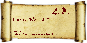 Lapis Máté névjegykártya